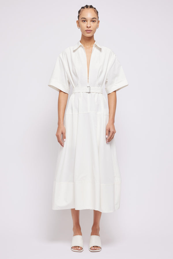 jonathan simkhai Deanna Belted Dress WHITE