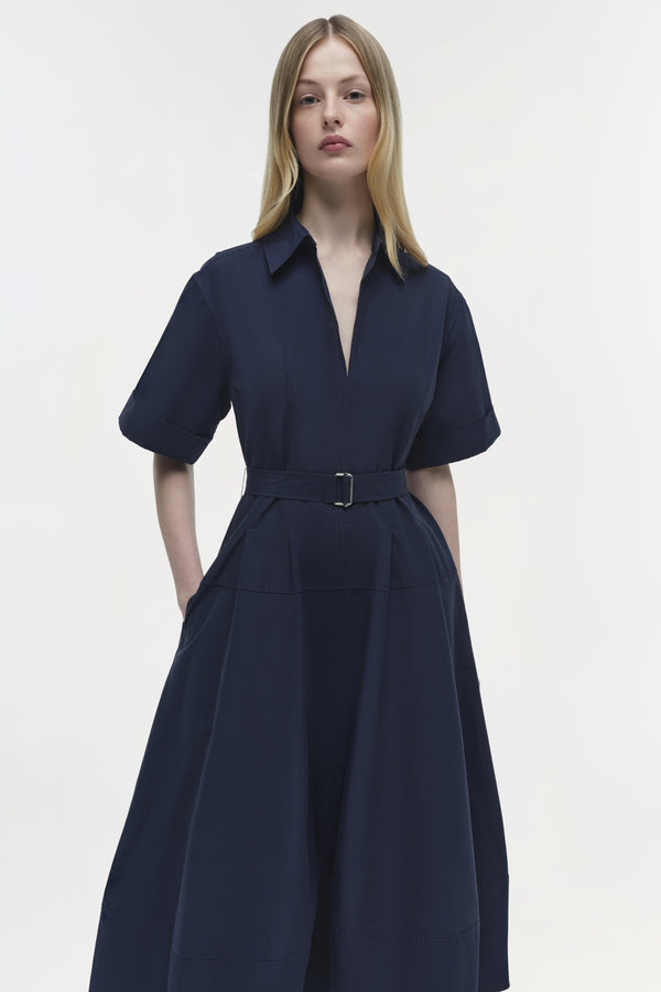 Jonathan Simkhai Deanna Cotton Midi Dress Midnight