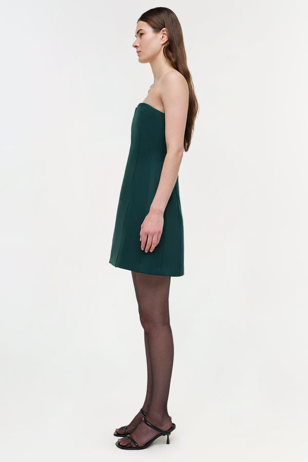 Jonathan Simkhai Devin Bustier Mini Dress EMERALD