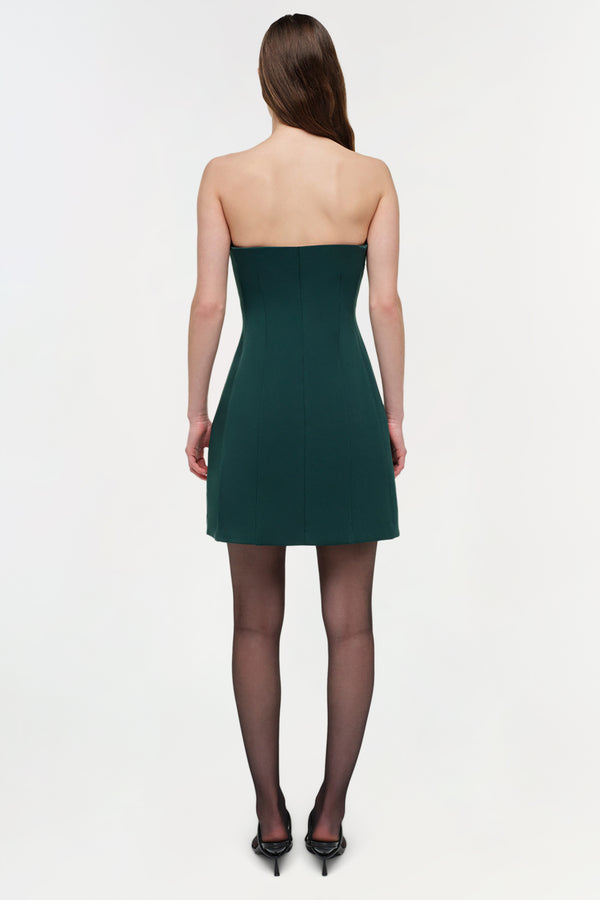 Jonathan Simkhai Devin Bustier Mini Dress EMERALD