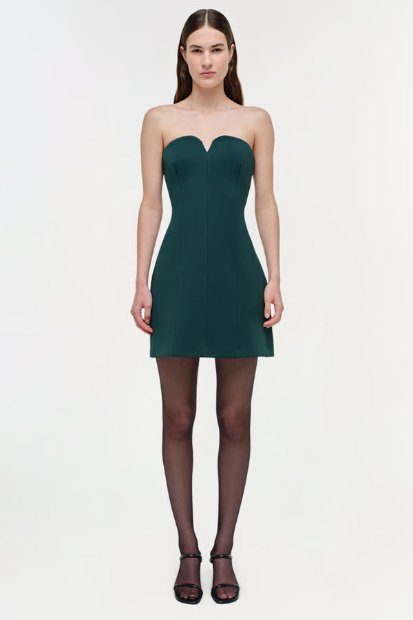 Jonathan Simkhai Devin Bustier Mini Dress EMERALD