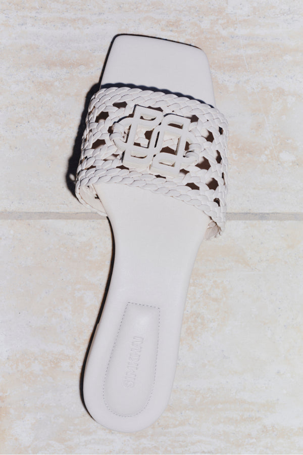 Jonathan Simkhai Dion Woven Slide CREAM