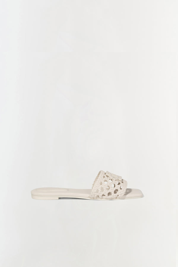 jonathan simkhai Dion Woven Slide CREAM
