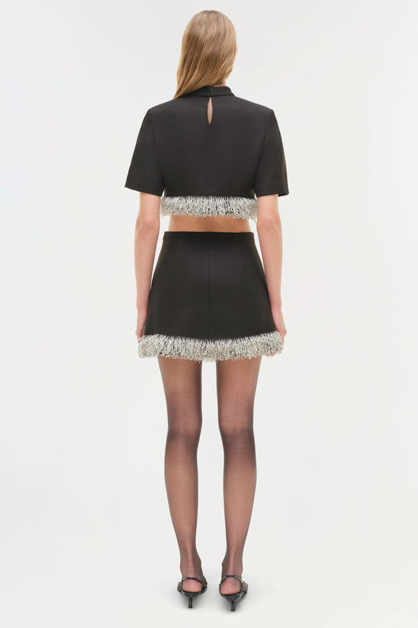 Jonathan Simkhai Dua Embellished Mini Skirt Black