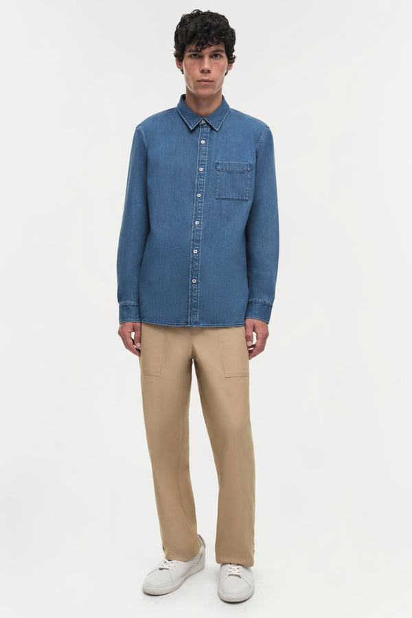 Jonathan Simkhai Dwayne Shirt WASHED CHAMBRAY