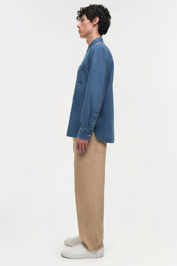 Jonathan Simkhai Dwayne Shirt WASHED CHAMBRAY