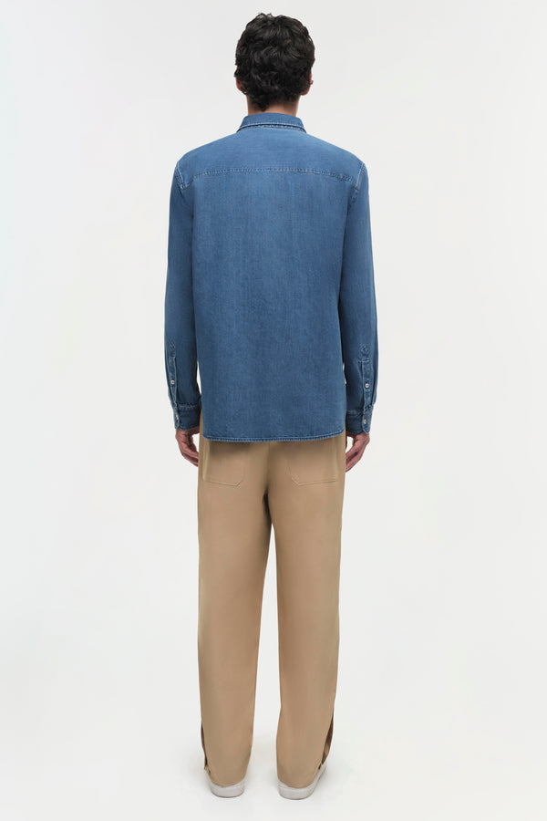 Jonathan Simkhai Dwayne Shirt WASHED CHAMBRAY