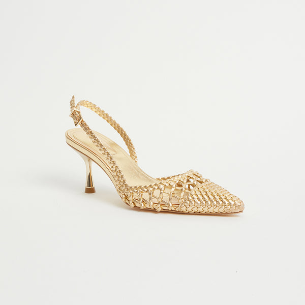 Jonathan Simkhai Dylan Woven Slingback GOLD