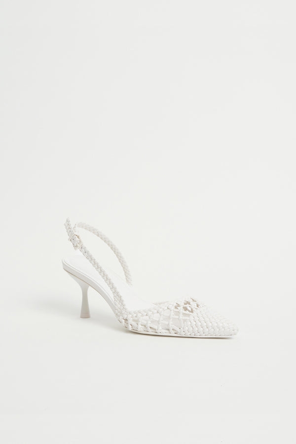 Jonathan Simkhai Dylan Woven Slingback Ivory