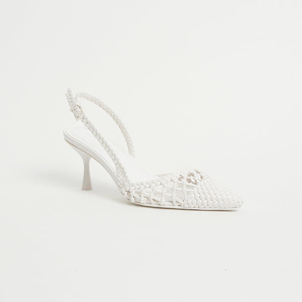 Jonathan Simkhai Dylan Woven Slingback Ivory
