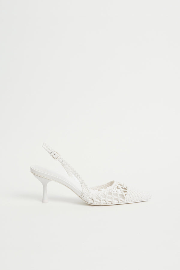 Jonathan Simkhai Dylan Woven Slingback Ivory
