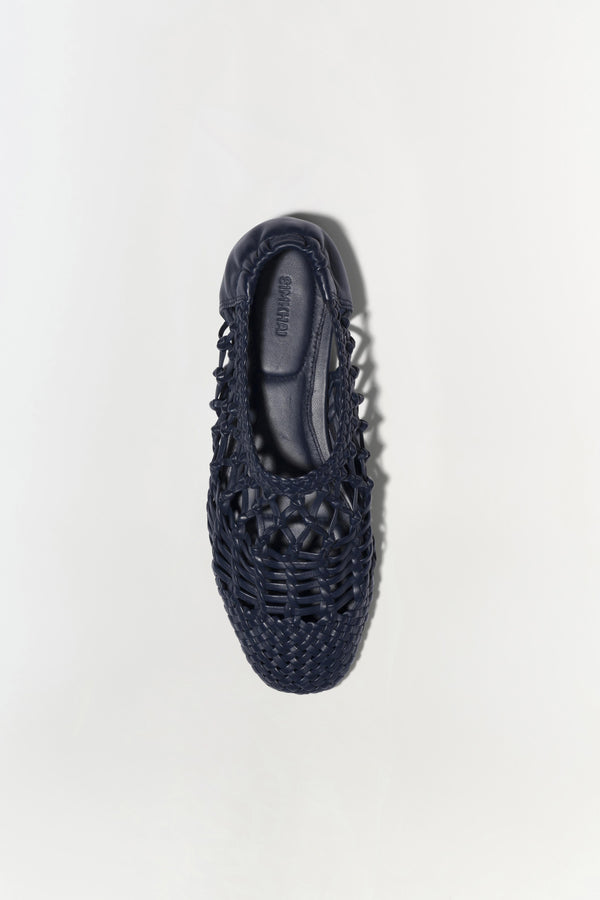 Jonathan Simkhai Eden Open Weave Flat MIDNIGHT