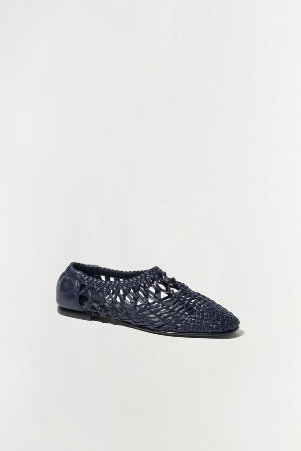 Jonathan Simkhai Eden Open Weave Flat MIDNIGHT