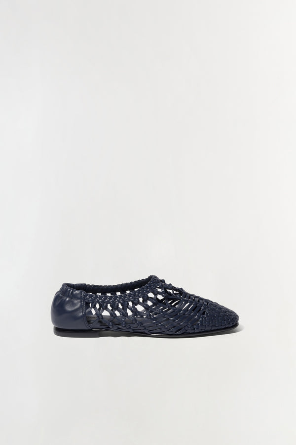 jonathan simkhai Eden Open Weave Flat MIDNIGHT