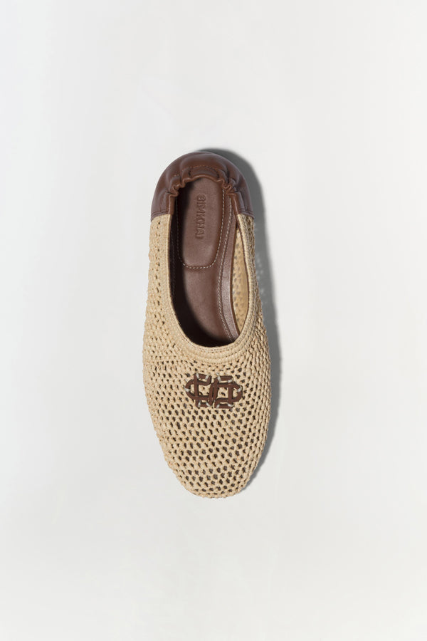 Jonathan Simkhai Eden Raffia Flat NATURAL