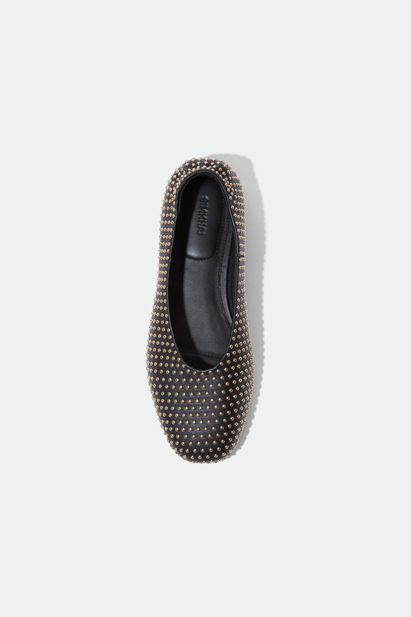 Jonathan Simkhai Eden Studded Flat BLACK GOLD