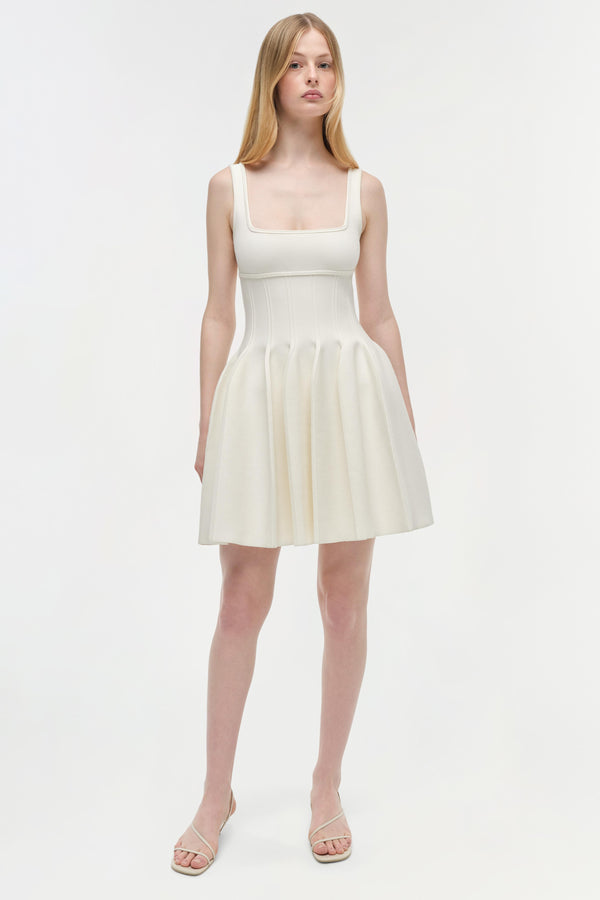 Jonathan Simkhai Elektra Knit Mini Dress Ivory