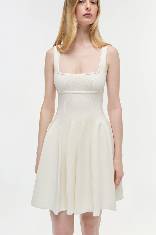 Jonathan Simkhai Elektra Knit Mini Dress Ivory