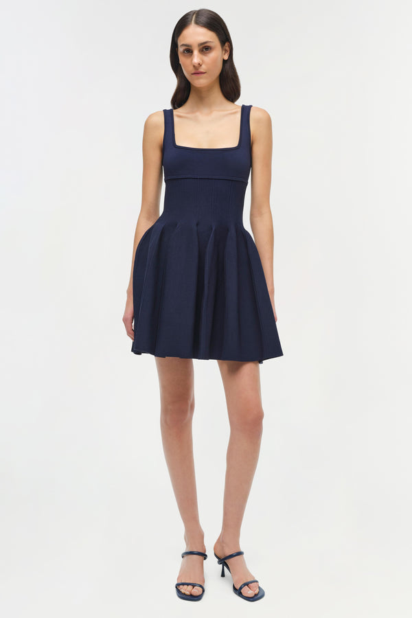 jonathan simkhai Elektra Knit Mini Dress Midnight