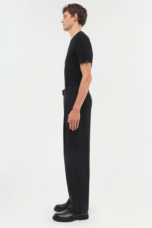 jonathan simkhai Elvis Trouser CHARCOAL PINSTRIPE