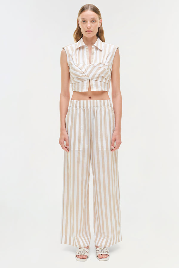 jonathan simkhai Emie Top Sand Stripe