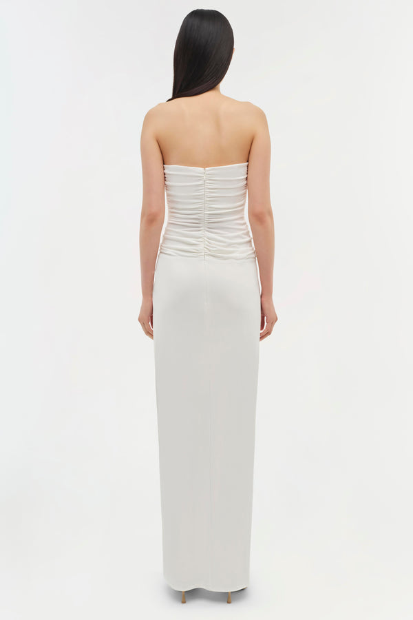 Jonathan Simkhai Emma Strapless Jersey Gown Ivory