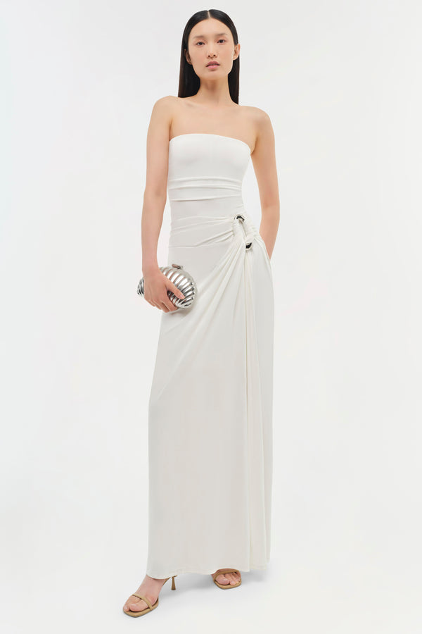 jonathan simkhai Emma Strapless Jersey Gown Ivory