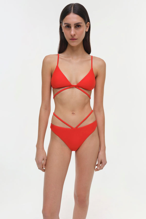 Jonathan Simkhai Emmalynn Bikini Bottom FIERY RED