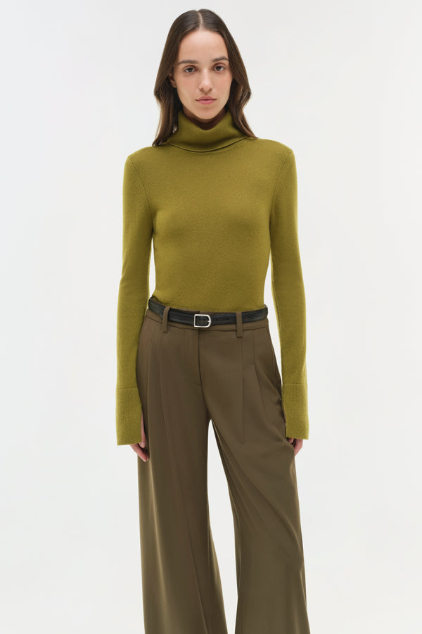 Jonathan Simkhai Fenwick Cashmere Turtleneck Pear