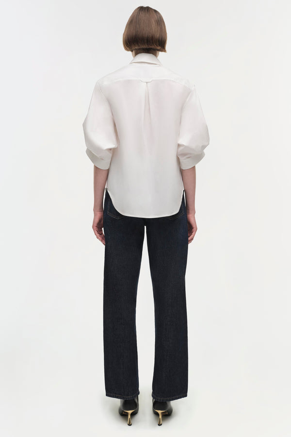 Jonathan Simkhai Gemma Poplin Shirt WHITE