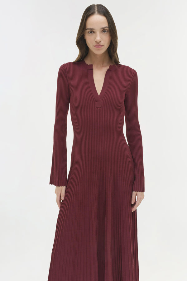 Jonathan Simkhai Genna Knit Midi Dress CRANBERRY