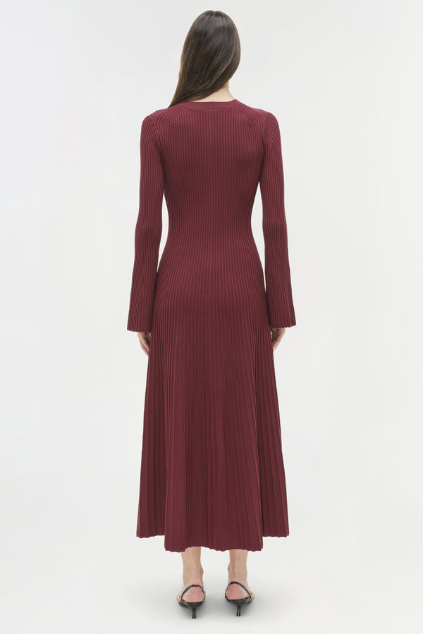 Jonathan Simkhai Genna Knit Midi Dress CRANBERRY