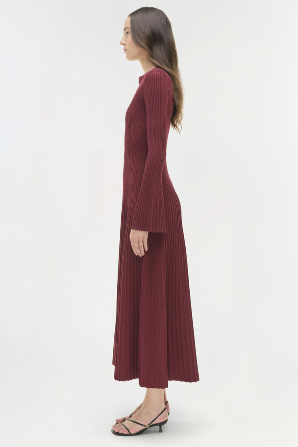 Jonathan Simkhai Genna Knit Midi Dress CRANBERRY