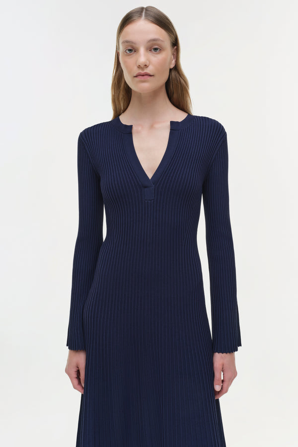 Jonathan Simkhai Genna Knit Midi Dress Midnight