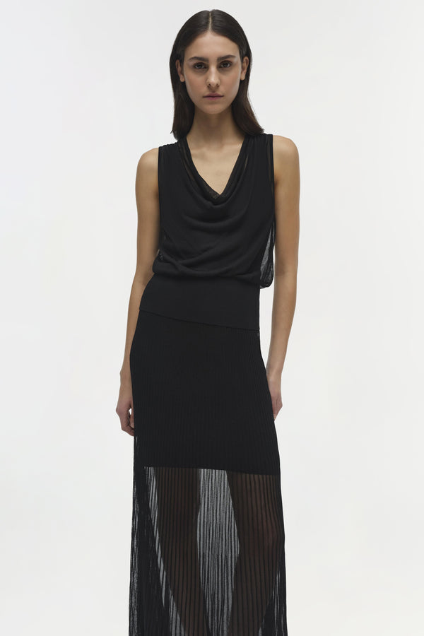 Jonathan Simkhai Gennie Knit Midi Skirt Black