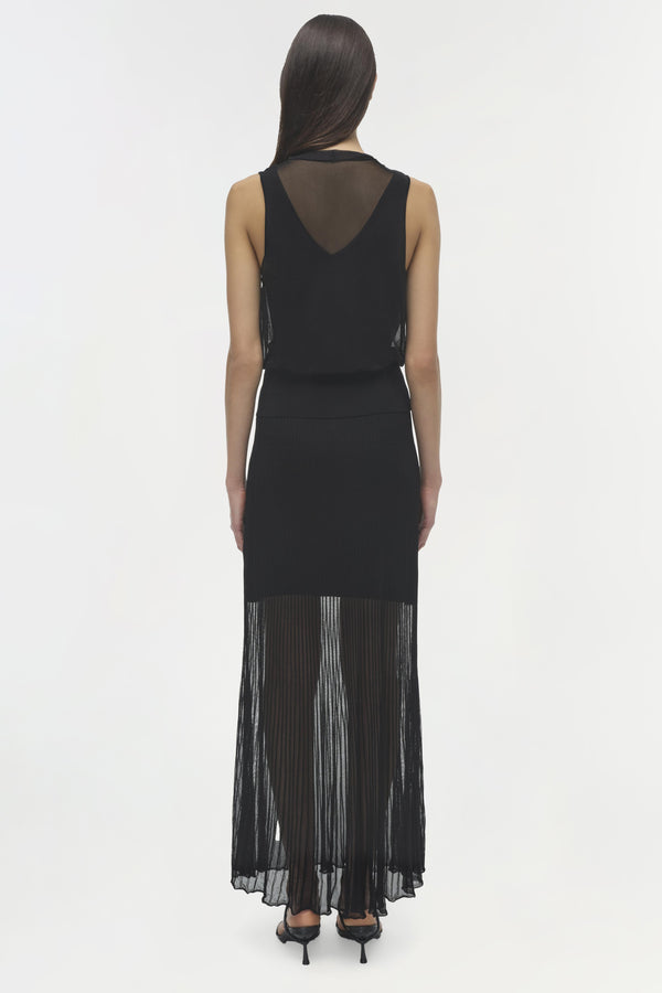 Jonathan Simkhai Gennie Knit Midi Skirt Black