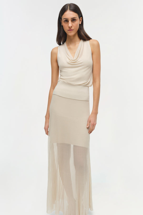 Jonathan Simkhai Gennie Knit Midi Skirt Sand