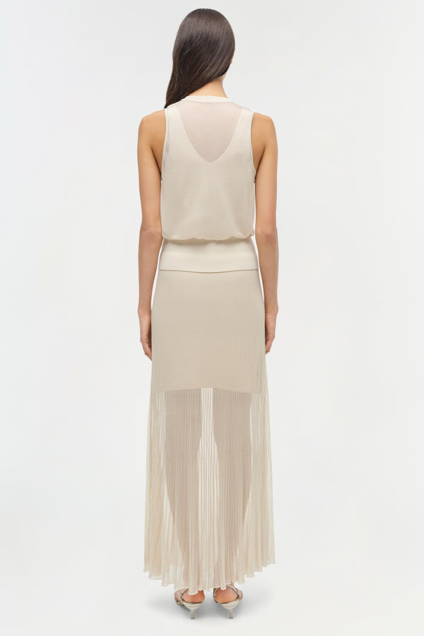 Jonathan Simkhai Gennie Knit Midi Skirt Sand