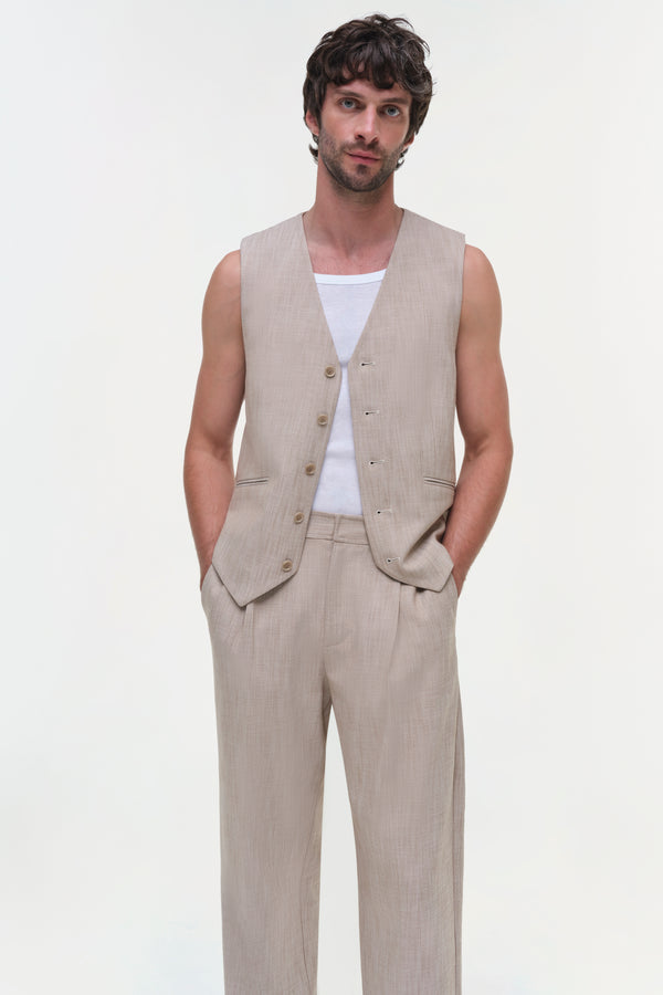Jonathan Simkhai George Vest NATURAL LINEN
