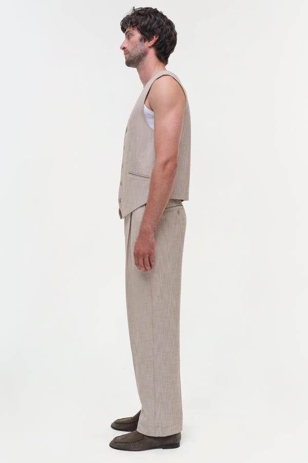 Jonathan Simkhai George Vest NATURAL LINEN