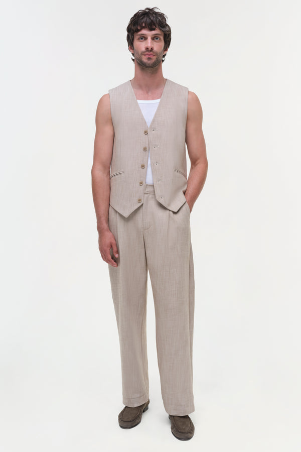 jonathan simkhai George Vest NATURAL LINEN