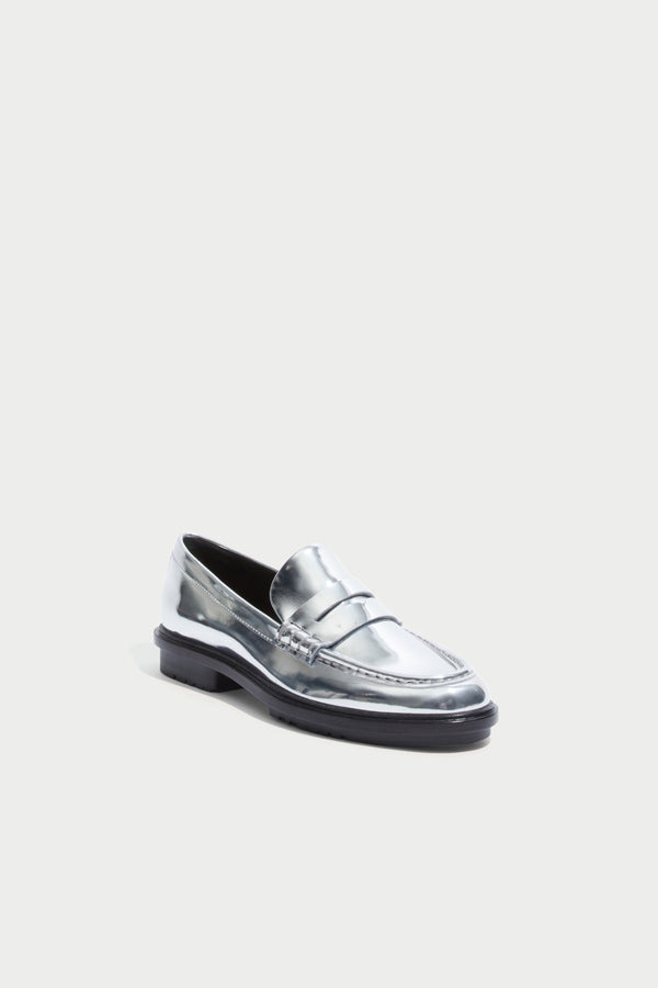 Jonathan Simkhai Harper Metallic Loafer SILVER
