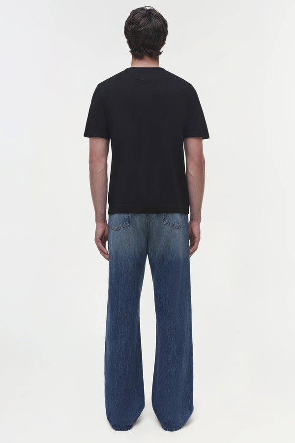 Jonathan Simkhai Hayes Silk Linen Henley BLACK