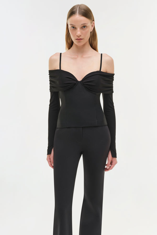 Jonathan Simkhai Hazel Off Shoulder Top Black