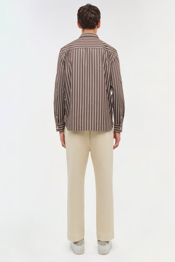 Jonathan Simkhai Hendrix Shirt CHOCOLATE STRIPE