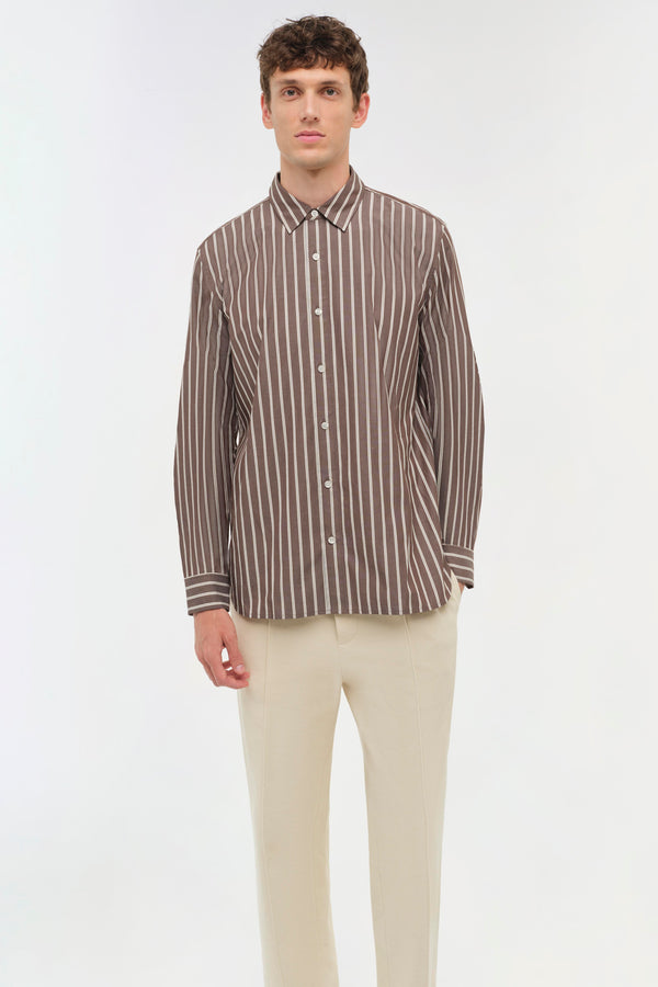 Jonathan Simkhai Hendrix Shirt CHOCOLATE STRIPE