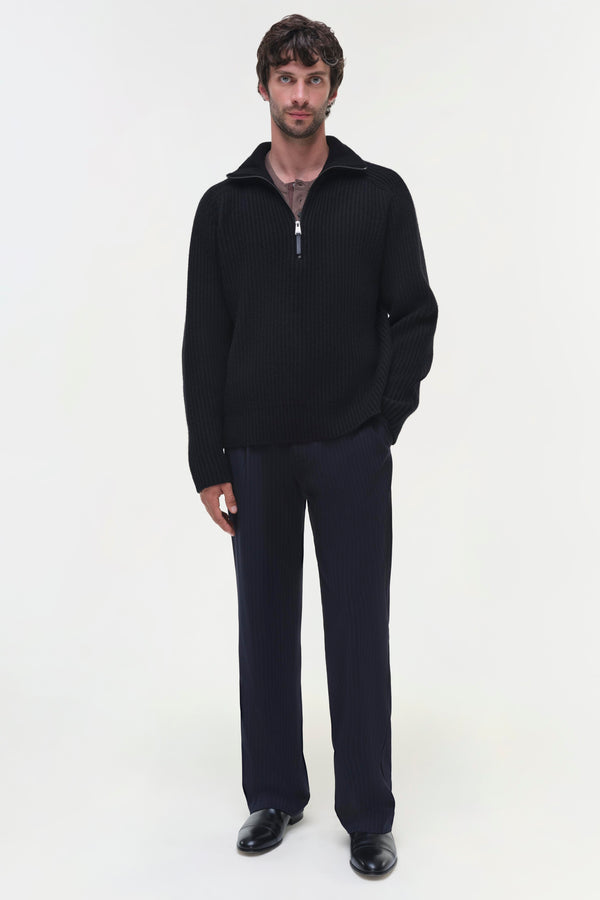 jonathan simkhai Henry Half Zip BLACK