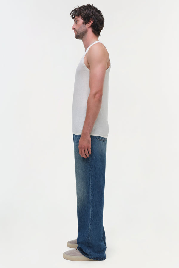 Jonathan Simkhai Idris Silk Linen Tank Ivory