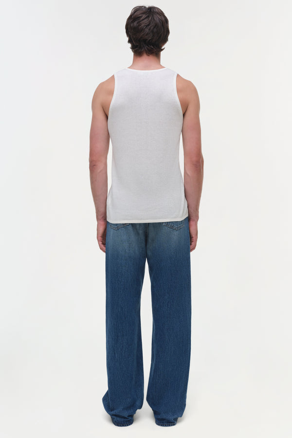 Jonathan Simkhai Idris Silk Linen Tank Ivory