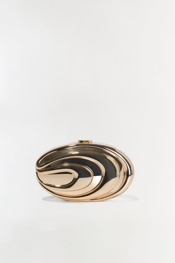 jonathan simkhai Inez Metal Clutch GOLD